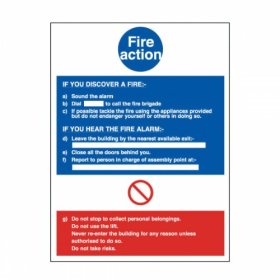 (image for) FAS SIGN Fire Action Sign Photoluminescent Rigid Plastic