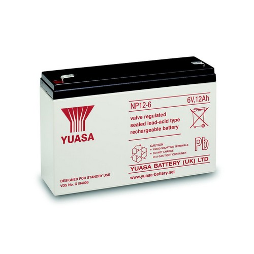 (image for) NP12-6 Yuasa 6v 12Ah Lead Acid Battery